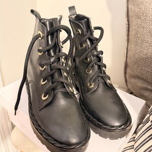 Gianni Bini Black Lace-Up Ankle Booties